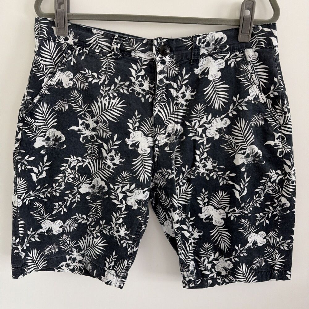 Polo Wear Manufacturing Mens Sz 36* Shorts Cotton Navy Tropical Floral